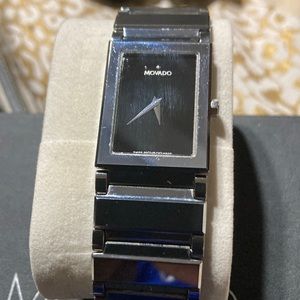 Mens silver sapphire watch